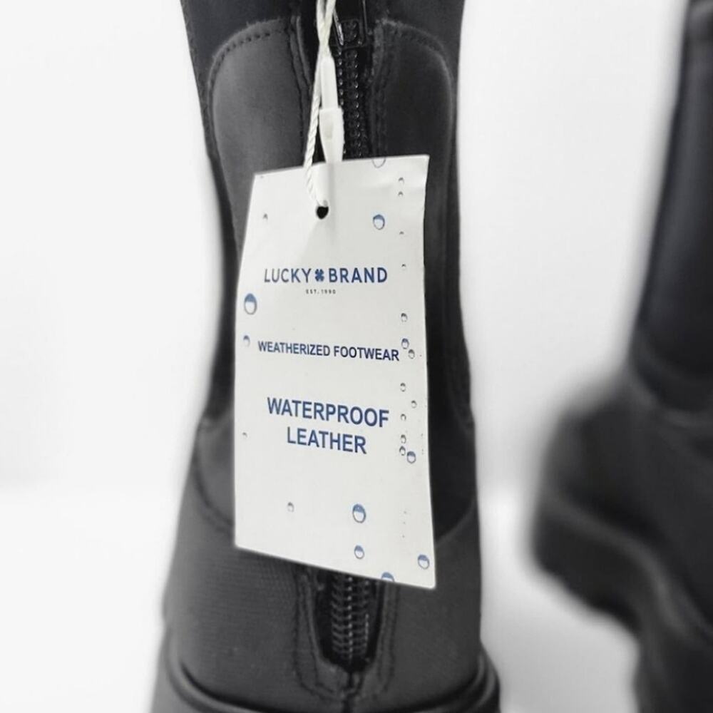 Lucky brand black Allehia Modern Lug sole Chelsea Boots Booties 8.5‎ 9.5 7.5 New - Picture 4 of 15